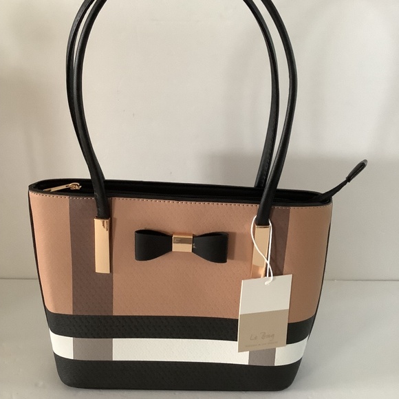 Burberry pattern Le Bag Handbag cute with bow - Picture 1 of 5